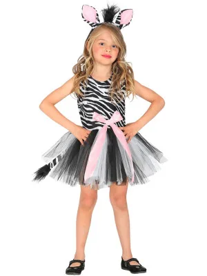 Dekliški Pustni Kostum Zebra 3 - 7 leta