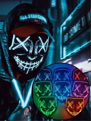 Halloween Neon LED Maska Mix