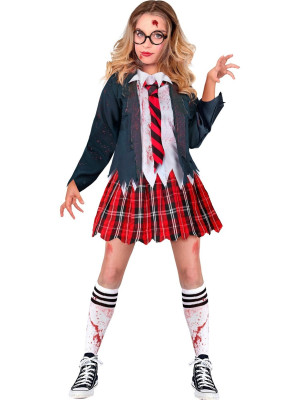 Dekliški Kostum Zombi Šolarka