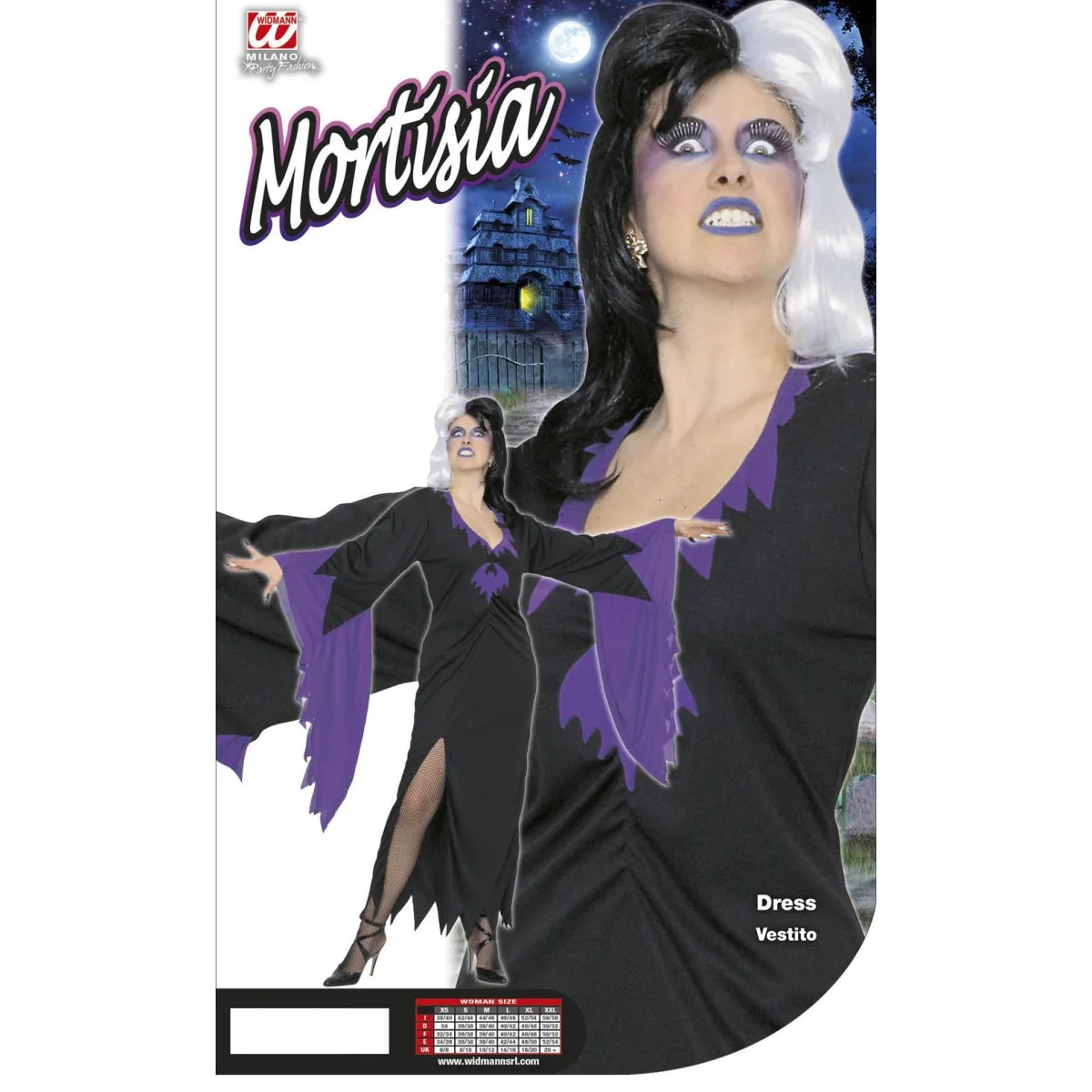 ženski kostum za čarovnico Mortisia