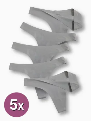 Ženske Brezšivne Tangice Sive (komplet 5 kosov)