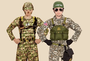 Vojaški kostumi za otroke - maska vojaka, uniforma